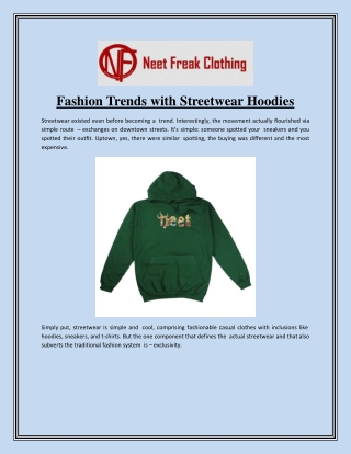 Fashion Trends with Streetwear Hoodies