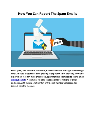 How You Can Report The Spam Emails