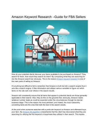 Amazon Keyword Research –Guide for FBA Sellers