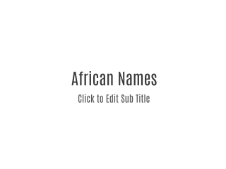 African Names