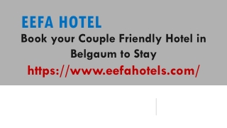 Book your Couple Friendly Hotel in Belgaum to Stay - PDF