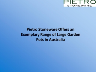 Pietro Stoneware Offers an Exemplary Range of Large Garden Pots in Australia