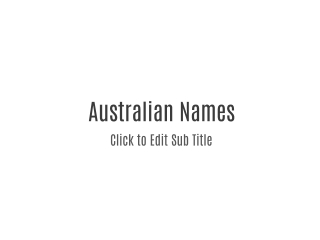 Australian Names