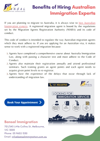 Benefits of Hiring Australian Immigration Experts