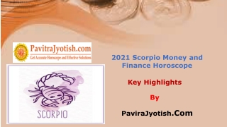 2021 Scorpio Money and Finance Horoscope