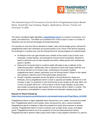 Impact of Outbreak of COVID-19 on Pregelatinized starch Market