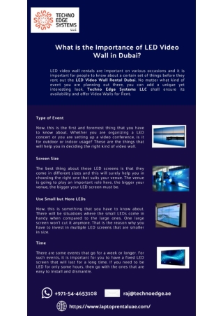 What is the Importance of LED Video Wall in Dubai?