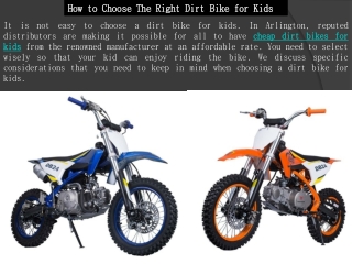 Buy Cheap Dirt Bikes for Kids - Arlington Power Sports