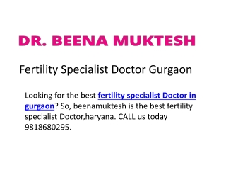 fertility specialist Doctor gurgaon