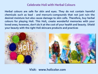 Celebrate Holi with Herbal Colours