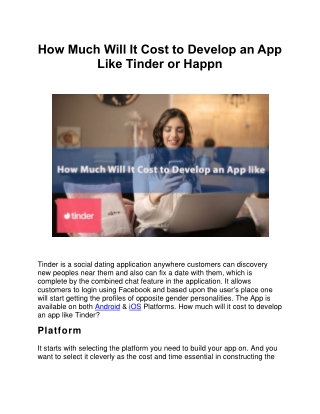 How Much Will It Cost to Develop an App Like Tinder or Happn