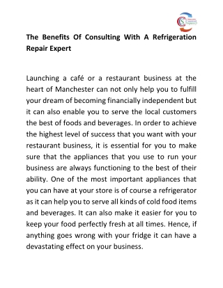 The Benefits Of Consulting With A Refrigeration Repair Expert