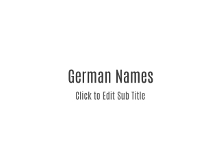 Greman Names