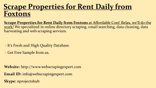 Scrape Properties for Rent Daily from Foxtons