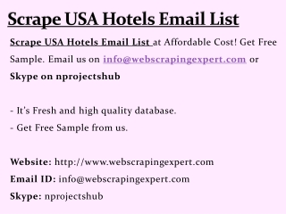 Scrape USA Hotels Email List