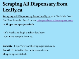 Scraping All Dispensary from Leafly.ca