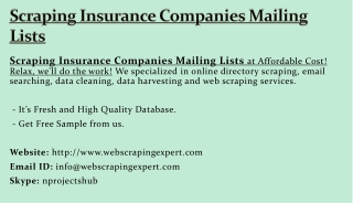 Scraping Insurance Companies Mailing Lists