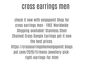 cross earrings men