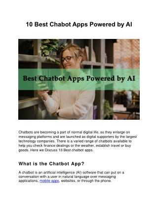 10 Best Chabot Apps Powered by AI