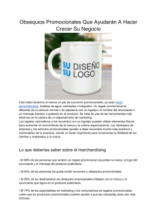 Obsequios Promocionales Que Ayudarán A Hacer Crecer Su Negocio