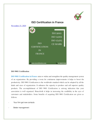 ISO Certification in France