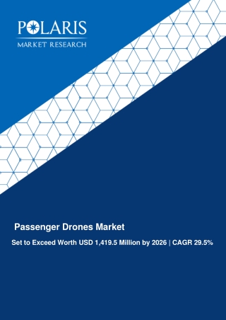 Passenger Drones Market Size to Reach USD 1,419.5 Million By 2026