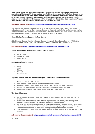 Digital Transformer Substation Market 2020 Regional Analysis and Emerging Growth Factors to 2025