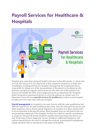 Payroll Services for Healthcare & Hospitals