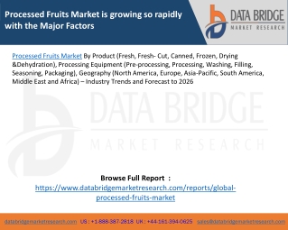 Processed Fruits Market is growing so rapidly with the Major Factors 