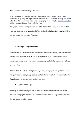 4 Areas to Check When Editing a Dissertation
