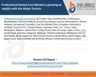 Professional Dental Care Market is growing so rapidly with the Major Factors 