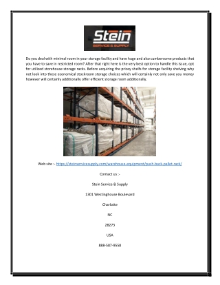 Pushback Pallet Racking | Stein Service & Supply