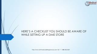 HERE’S A CHECKLIST YOU SHOULD BE AWARE OF whIle SETTING UP A DME STORE