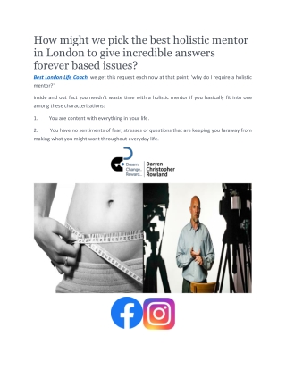 VIP Life Coach In London | Darrenchristopherrowland.com