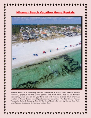 Miramar Beach Vacation Home Rentals