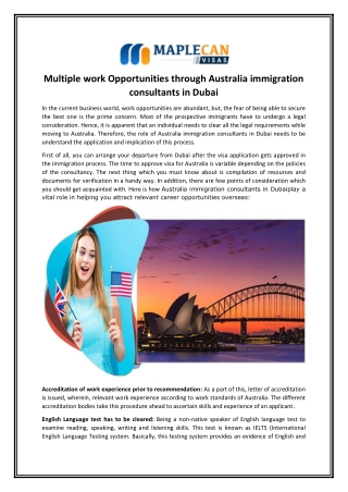 Best Australia Immigration Consultants in Dubai