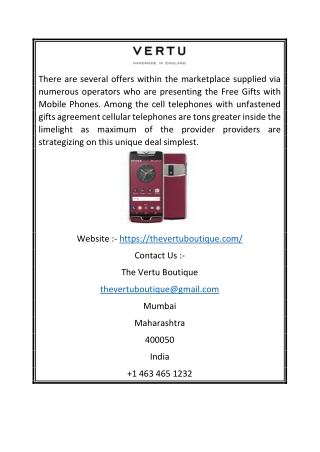 Buy Vertu Luxury Phone India | The Vertu Boutique