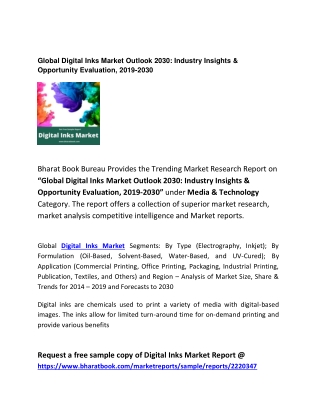 Global Digital Inks Market Forecast 2019-2030