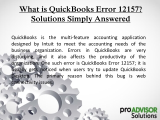 What is QuickBooks Error 12157 - Solutions Simply Answered