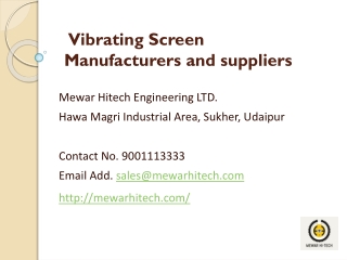 Vibrating Screen Manufacturers and suppliers