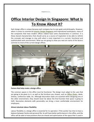 Interior Design Singapore
