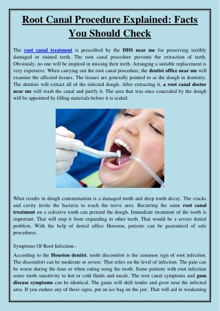 Root Canal Procedure Explained: Facts You Should Check