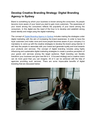 Develop Creative Branding Strategy: Digital Branding Agency in Sydney
