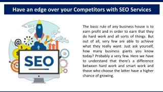 Have an edge over your Competitors with SEO Services