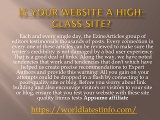 Is Your Website a high-class Site?