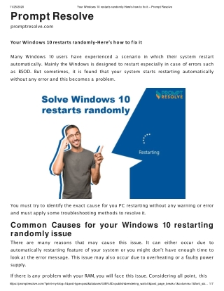 Your Windows 10 restarts randomly-Here’s how to fix it