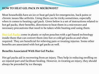 HOW TO HEAT GEL PACK IN MICROWAVE?