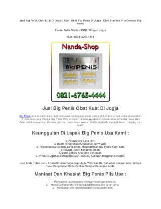 Jual Big Penis Obat Kuat Asli Di Jogja 0821-6765-4444 Antar Gratis | COD