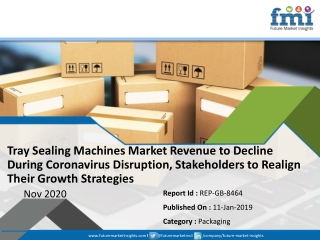 Tray Sealing Machines Market Revenue to Decline During Coronavirus Disruption, Stakeholders to Realign Their Growth Stra