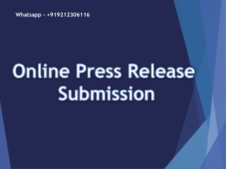 Online Press Release Service - Press Release Power